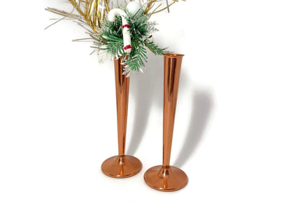 Vintage Copper Bud Vases