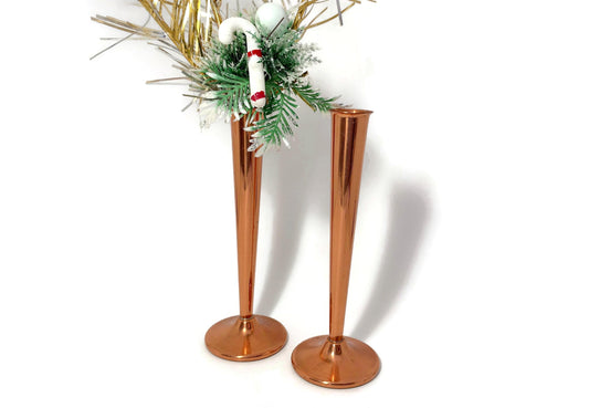 Vintage Copper Bud Vases at Duckwells