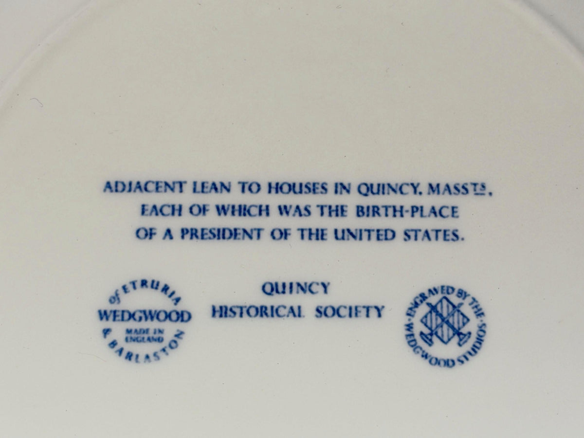 Vintage  Wedgwood Quincy Massachusetts Souvenir Plate, Presidents' Birthplaces