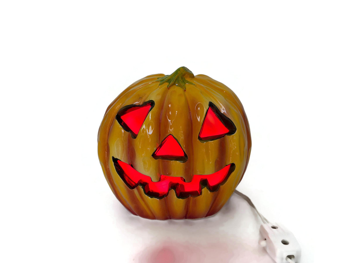 Midcentury Jack O Lantern Ceramic Lamp Planter at Duckwells