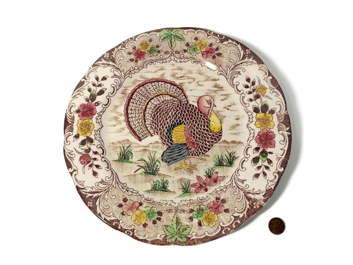 Vintage Thanksgiving Turkey Plate at Duckwells