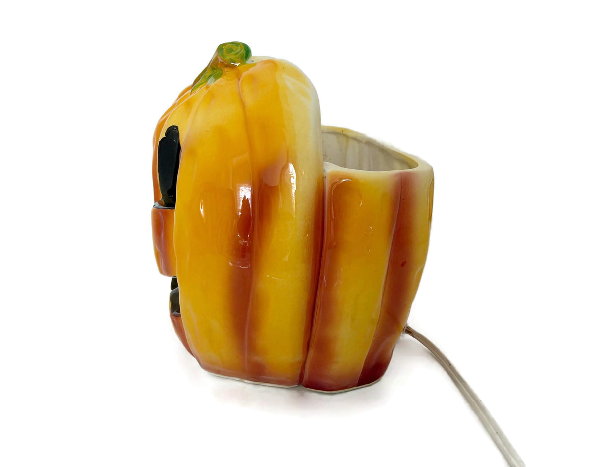 Midcentury Jack O Lantern Ceramic Lamp Planter at Duckwells