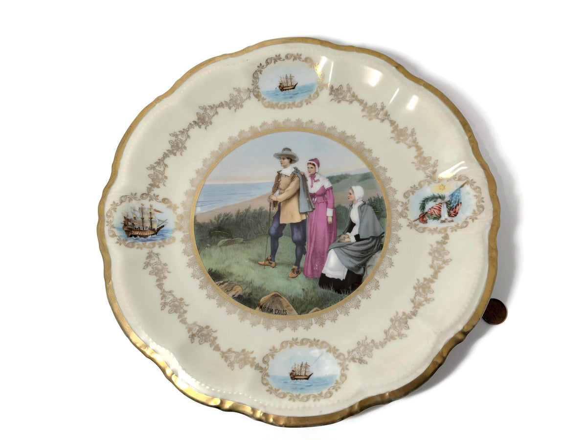 Antique Pilgrim Exiles Plate at Duckwells