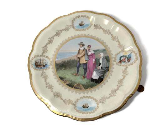 Antique Pilgrim Exiles Plate at Duckwells
