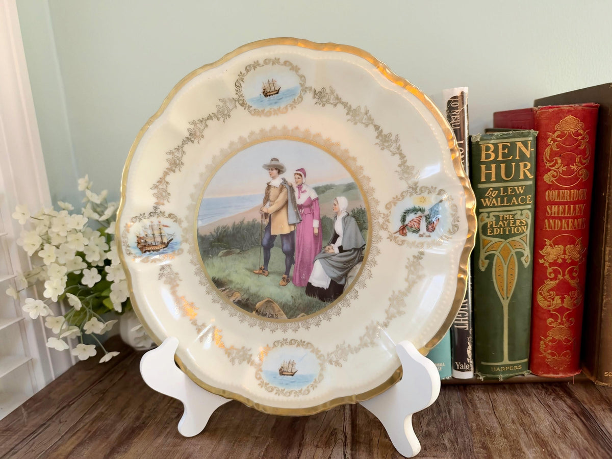 Antique Pilgrim Exiles Plate at Duckwells