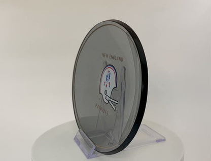 Vintage New England Patriots Smoked Glass Dish by Houze Glass