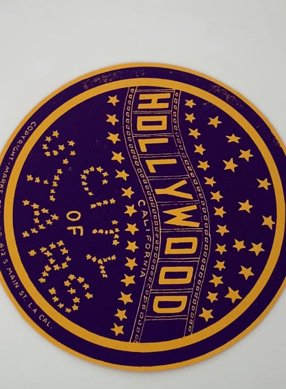 1930's Hollywood California Travel Sticker, City of Stars