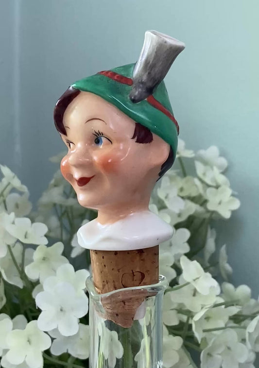 Vintage German Porcelain Bottle Stopper Pourer Schnapsnase