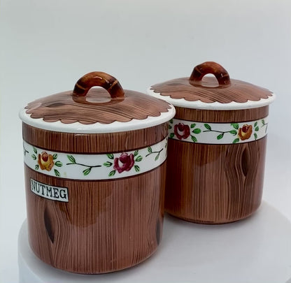 Vintage Orchard Ware Ceramic Spice Pots