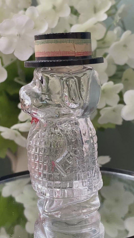 Vintage Glass Dog Figural Cologne Bottle