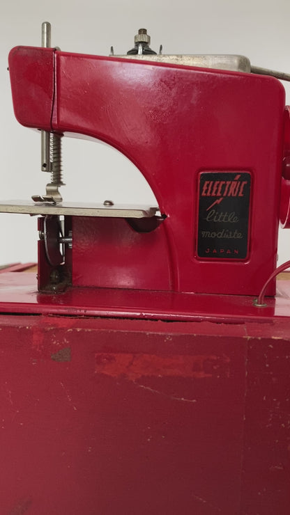 Midcentury Toy Sewing Machine Electric Little Modiste Made in Japan