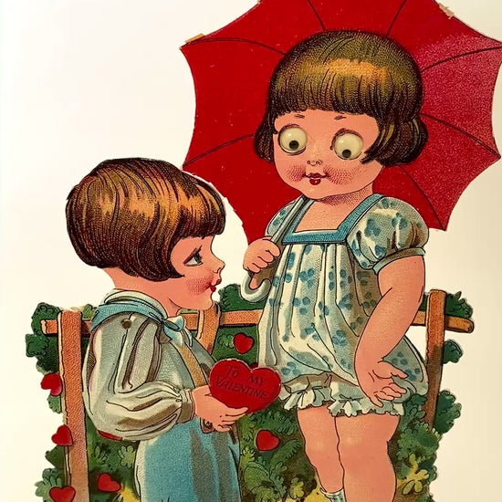 Antique Googly Eyed Valentines Card Video