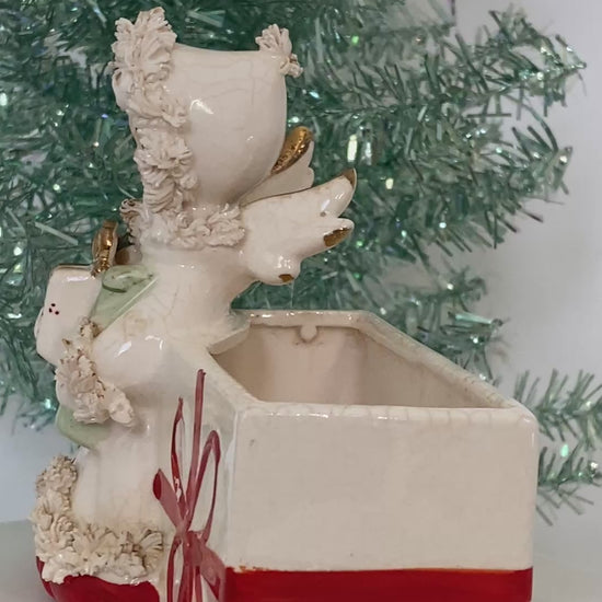 vintage Christmas Angel ceramic planter