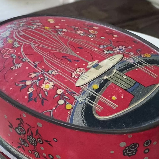 red art nouveau powder box