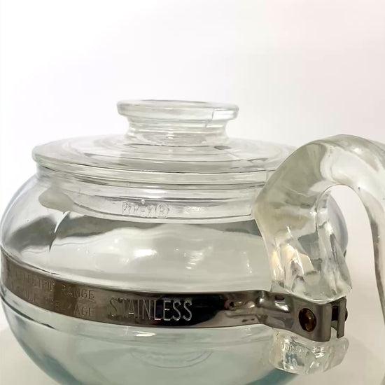midcentury pyrex glass teapot