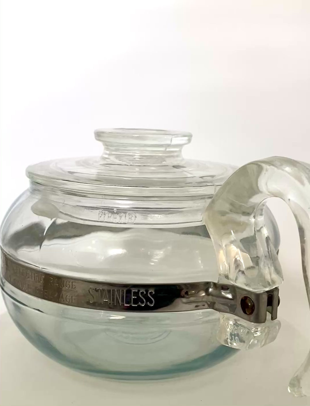 midcentury pyrex glass teapot