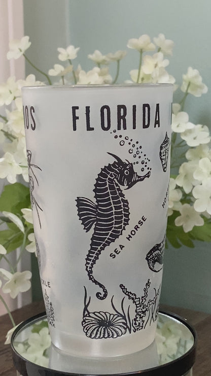 Midcentury Florida Souvenir Frosted Glassware