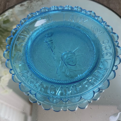 Vintage Pairpoint Glass Cup Plate - Statue of Liberty