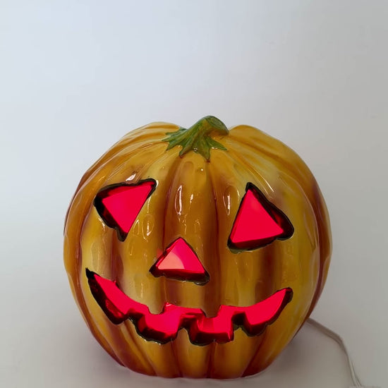 vintage ceramic jack o lantern lamp