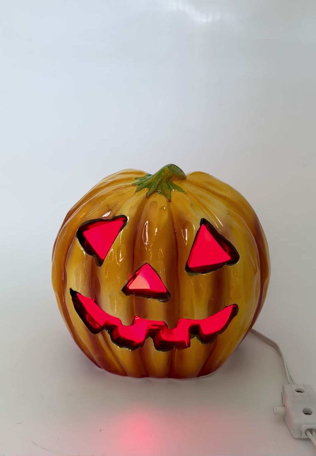 vintage ceramic jack o lantern lamp
