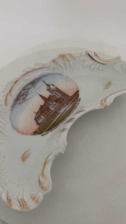 Antique Bath Maine German Porcelain Souvenir Dish