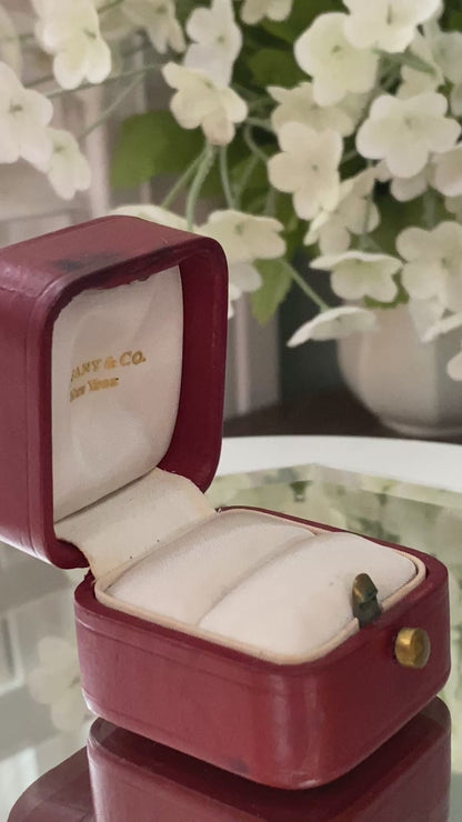 Antique Tiffany & Co. Jewel Box, Red Leather with Silk Interior