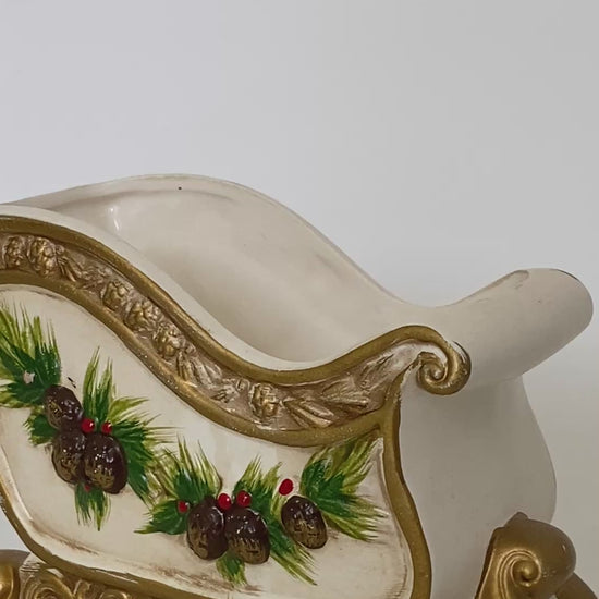 vintage ceramic holiday sleigh