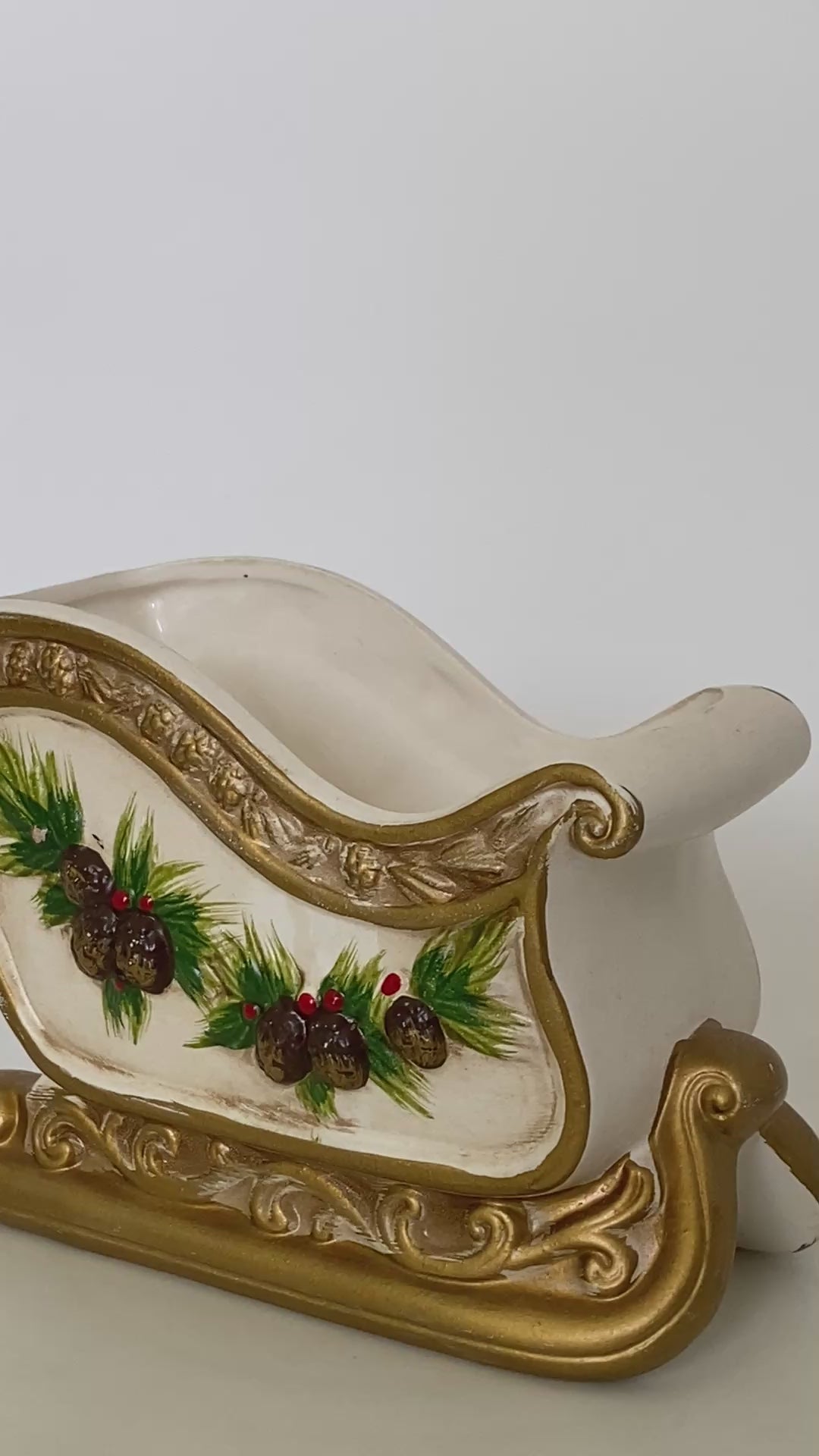 vintage ceramic holiday sleigh
