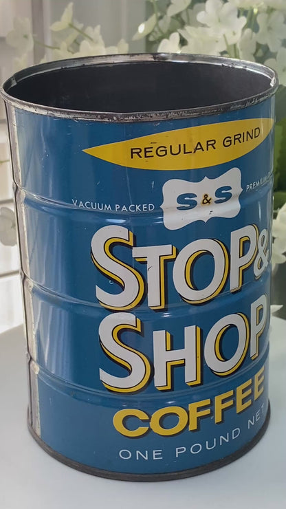 Midcentury Stop & Shop Coffee Tin Can