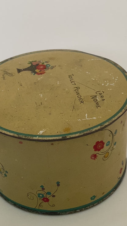 Vintage Dusting Powder TIn Cara Nome by Langlois New York
