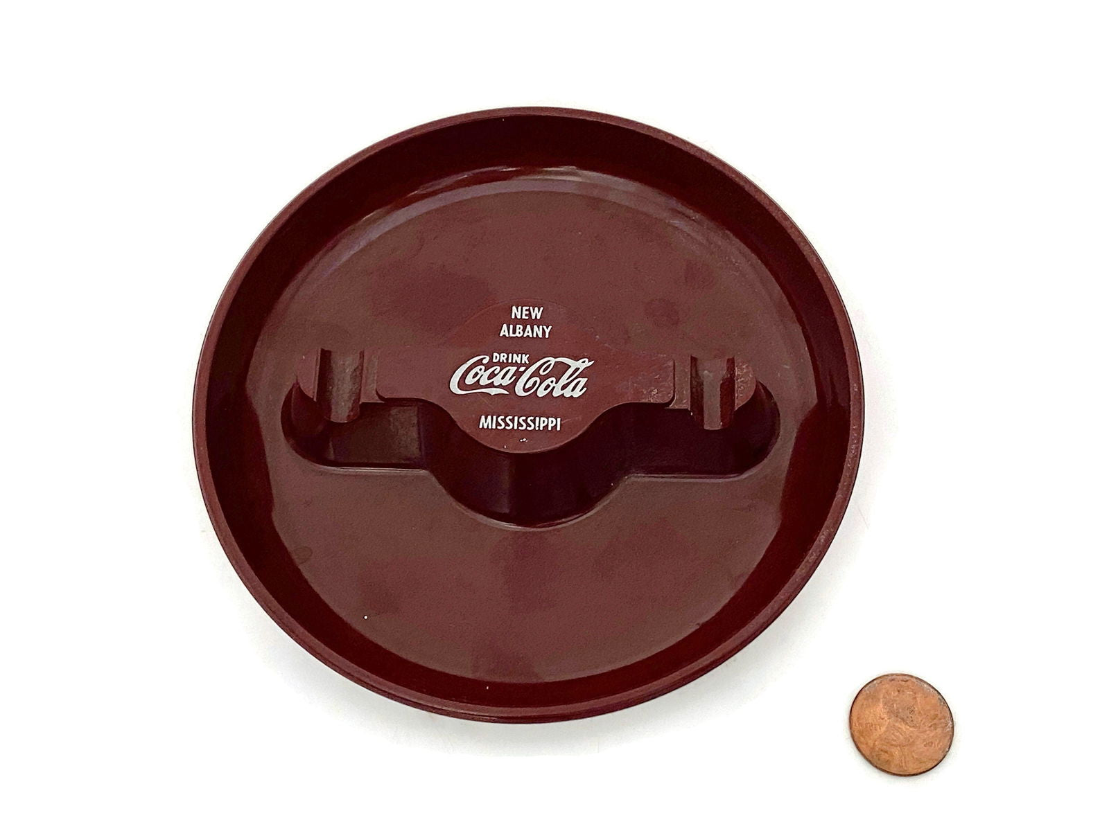1950s Coca Cola Plastic Ashtray New Albany Mississippi - Duckwells