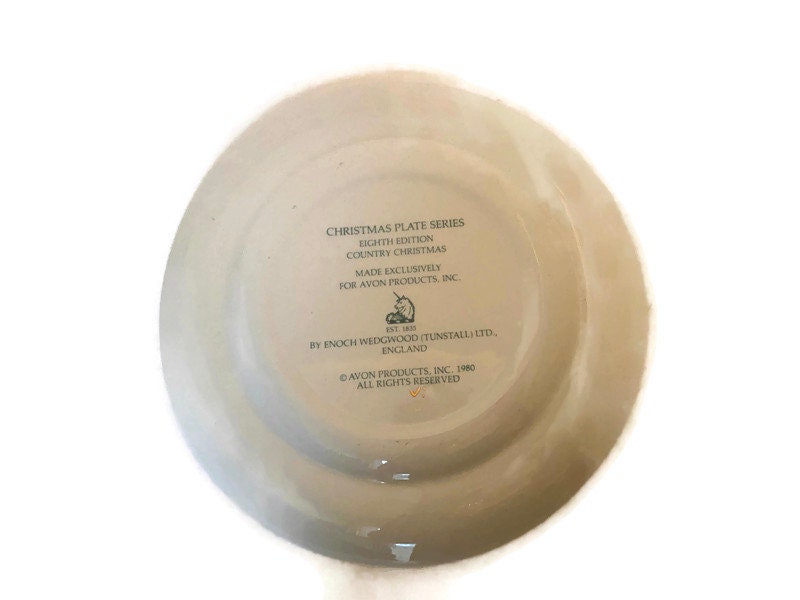 1980 Avon Country Christmas Plate by Wedgwood - Duckwells