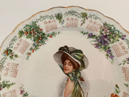 Antique 1910 Calendar Plate with Archie Gunn Art - Duckwells