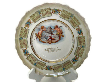 Antique 1910 Calendar Plate with Vermont Advertising - Duckwells