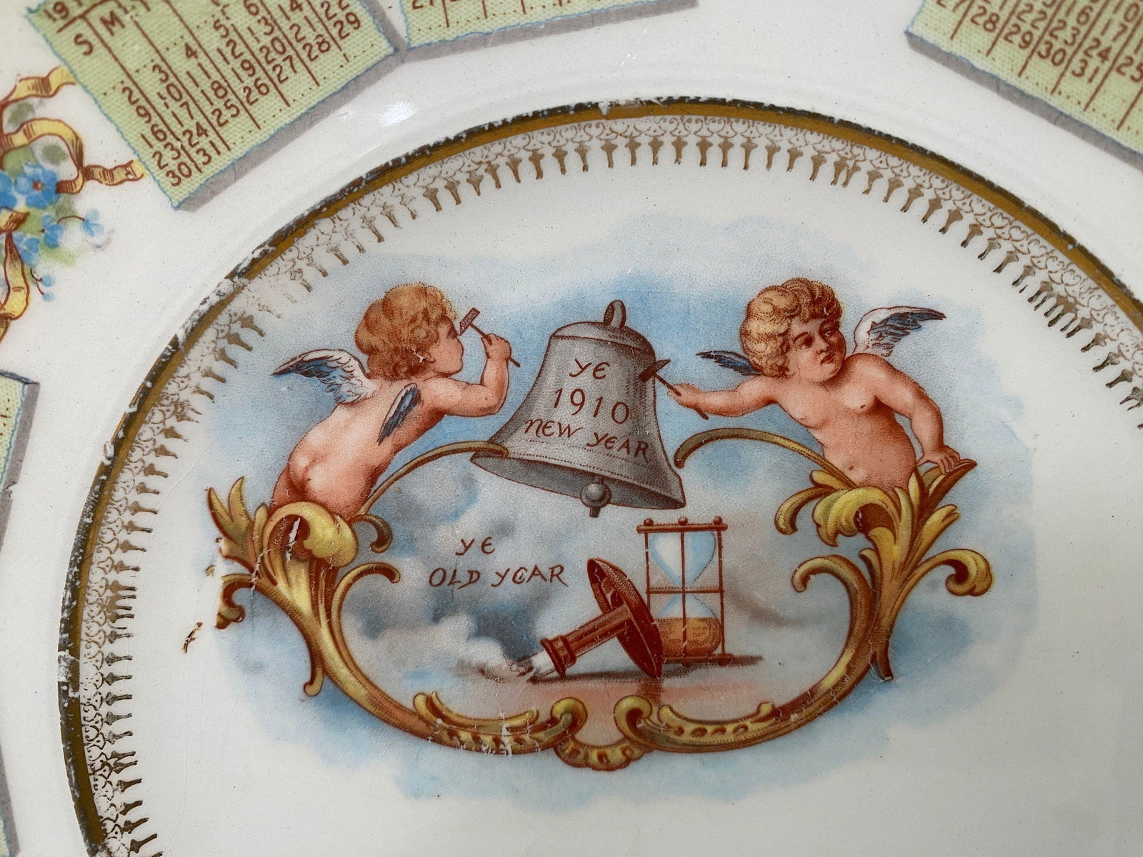Antique 1910 Calendar Plate with Vermont Advertising - Duckwells