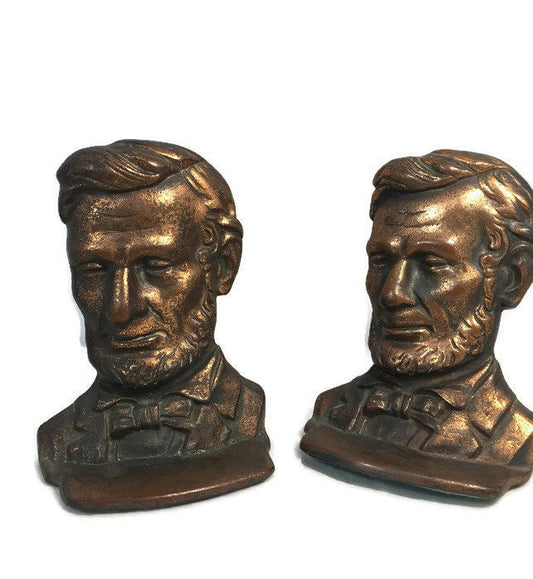 Antique Abraham Lincoln Bookends - Duckwells