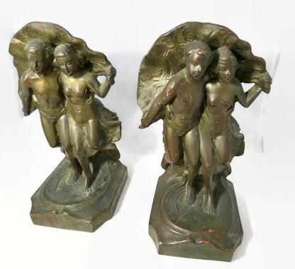 Antique Art Nouveau Bookends - Duckwells