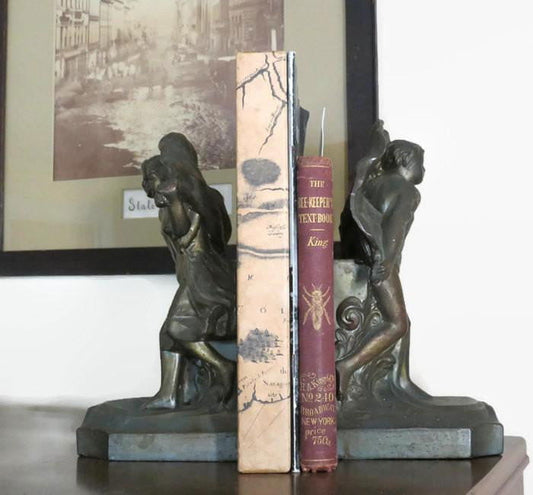 Antique Art Nouveau Bookends - Duckwells