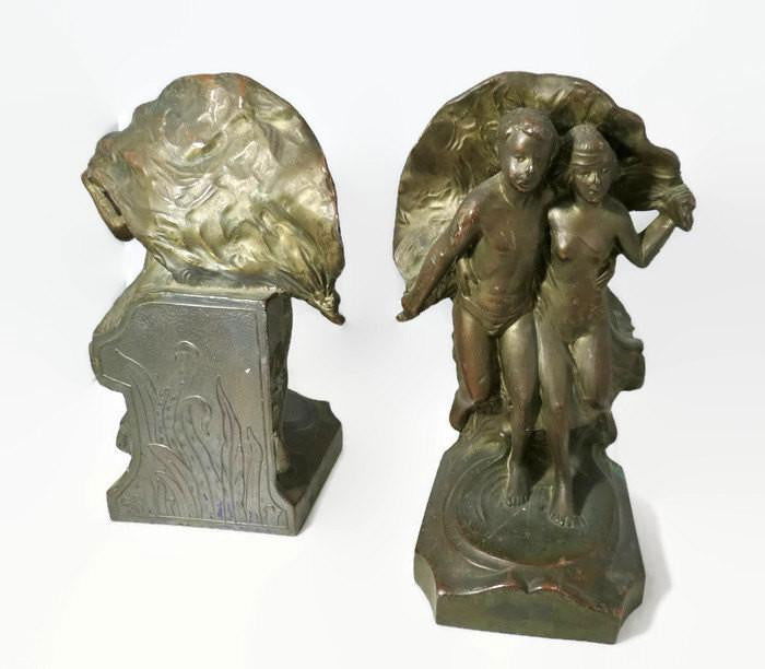Antique Art Nouveau Bookends - Duckwells