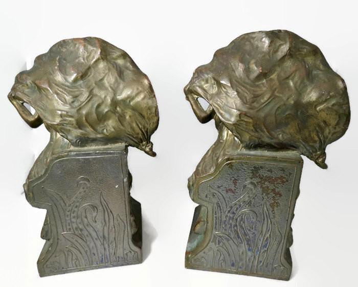 Antique Art Nouveau Bookends - Duckwells