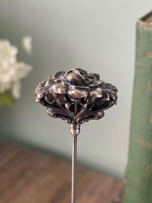 Antique Art Nouveau Sterling Silver Hat Pin - Duckwells
