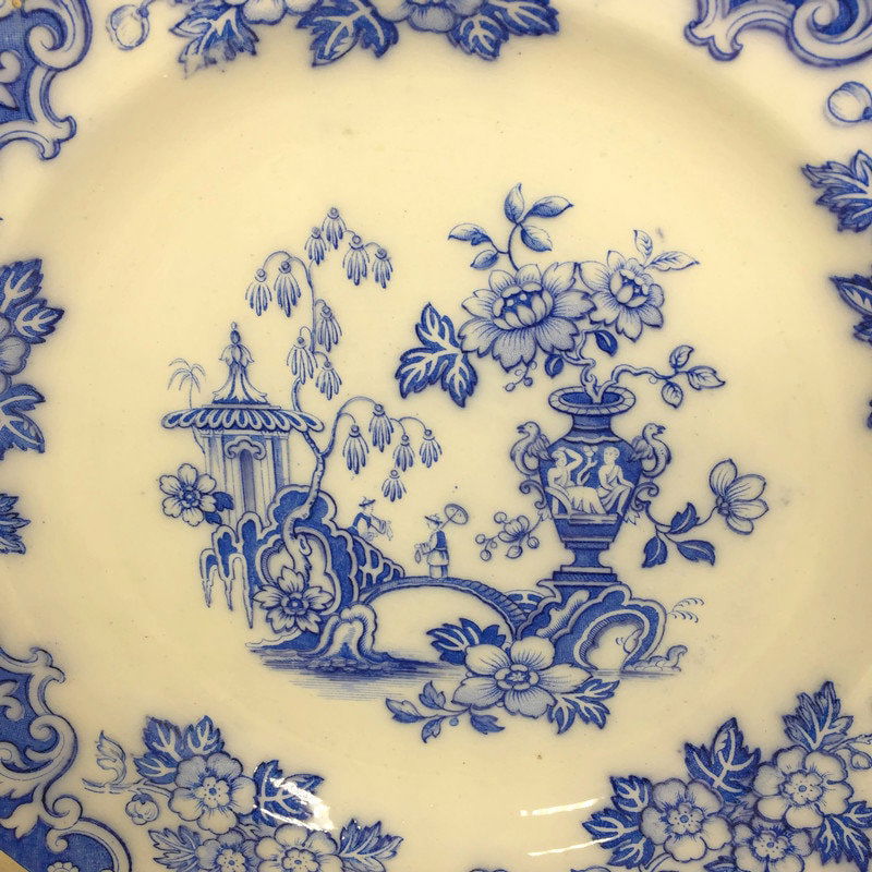 Antique Blue and White Transfer Plate - Duckwells
