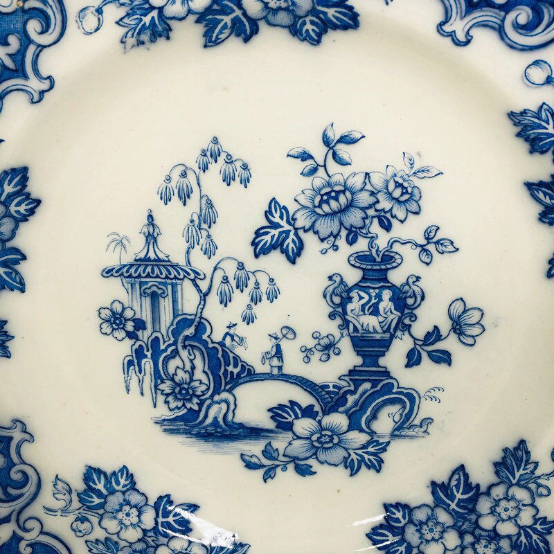 Antique Blue and White Transfer Plate - Duckwells