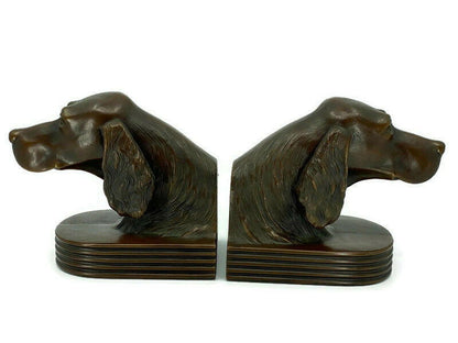 Antique Cast Metal Dog Bookends - Duckwells