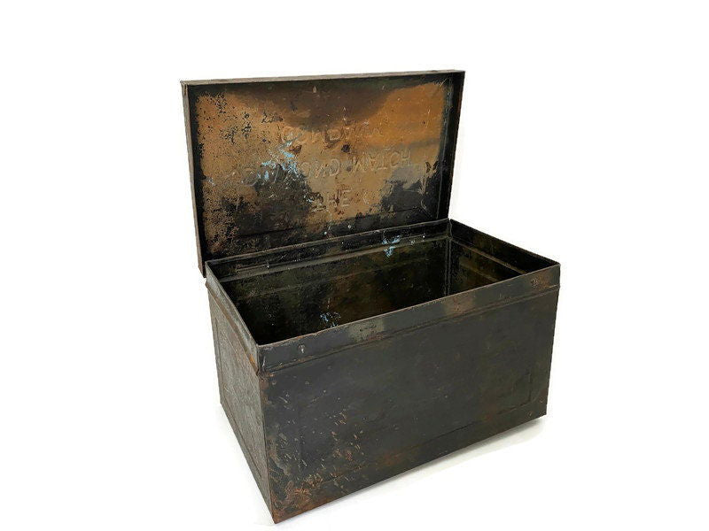 Antique Diamond Match Company Tin Metal Hinged Box - Duckwells