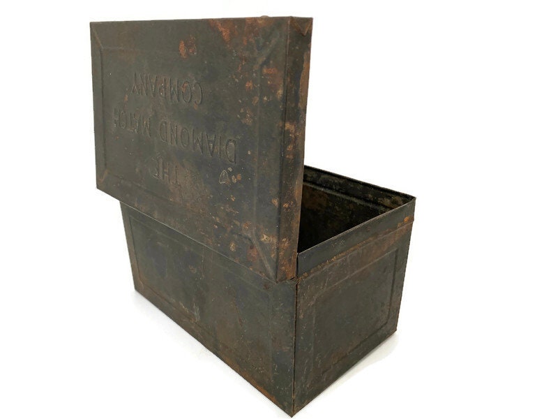 Antique Diamond Match Company Tin Metal Hinged Box - Duckwells