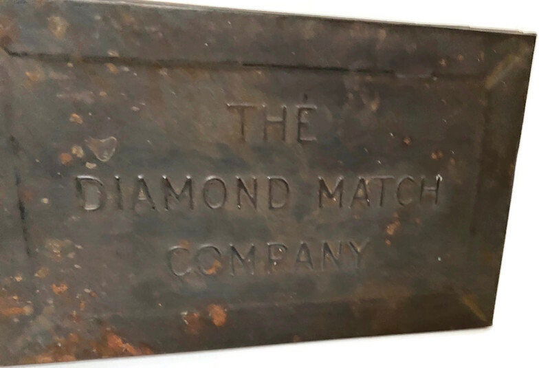 Antique Diamond Match Company Tin Metal Hinged Box - Duckwells