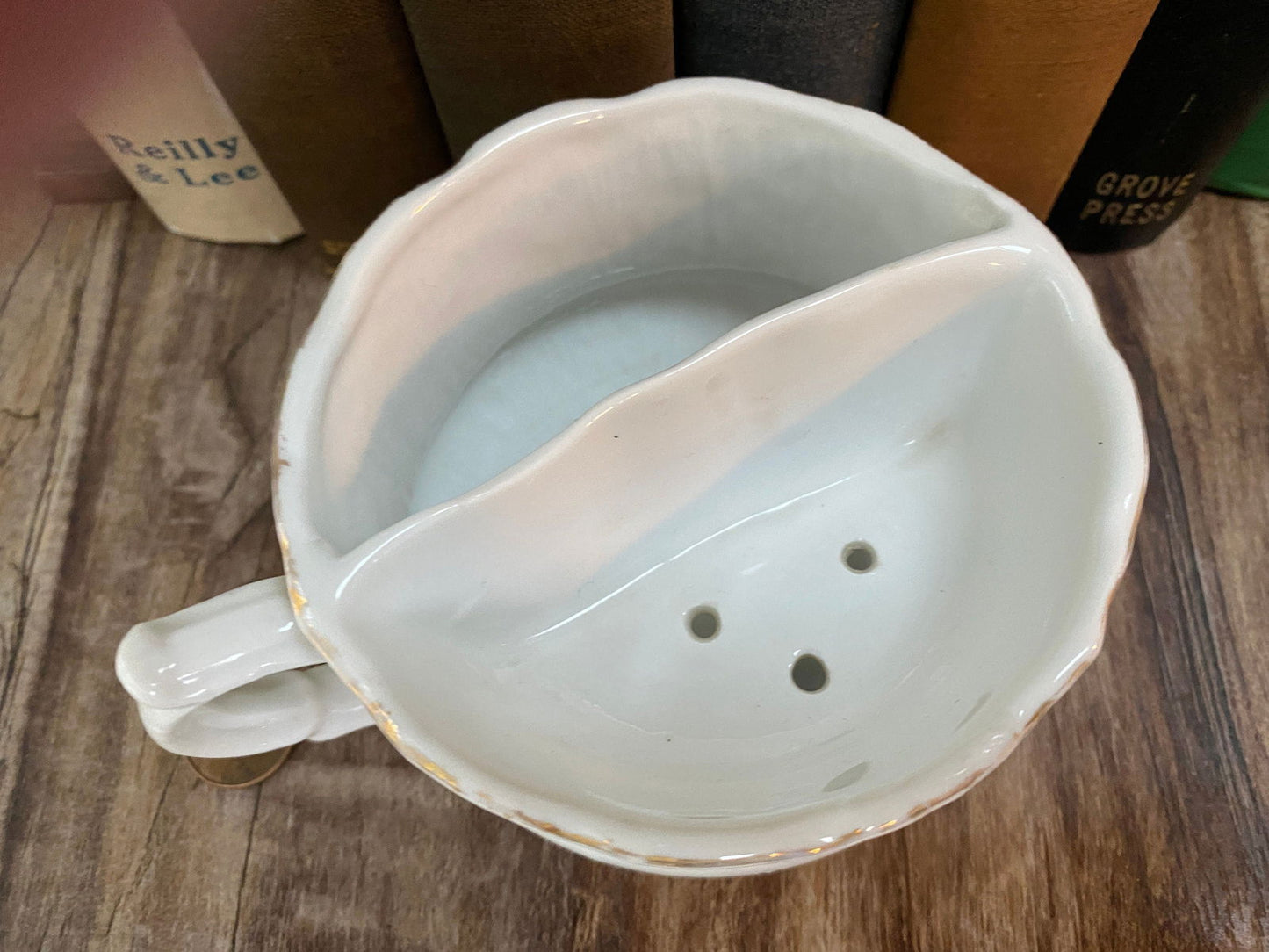 Antique Divided Porcelain Shaving Mug - Duckwells