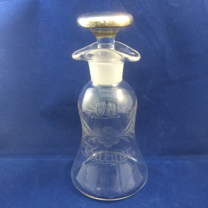 Antique Etched Glass Oil and Vinegar Cruet - Duckwells
