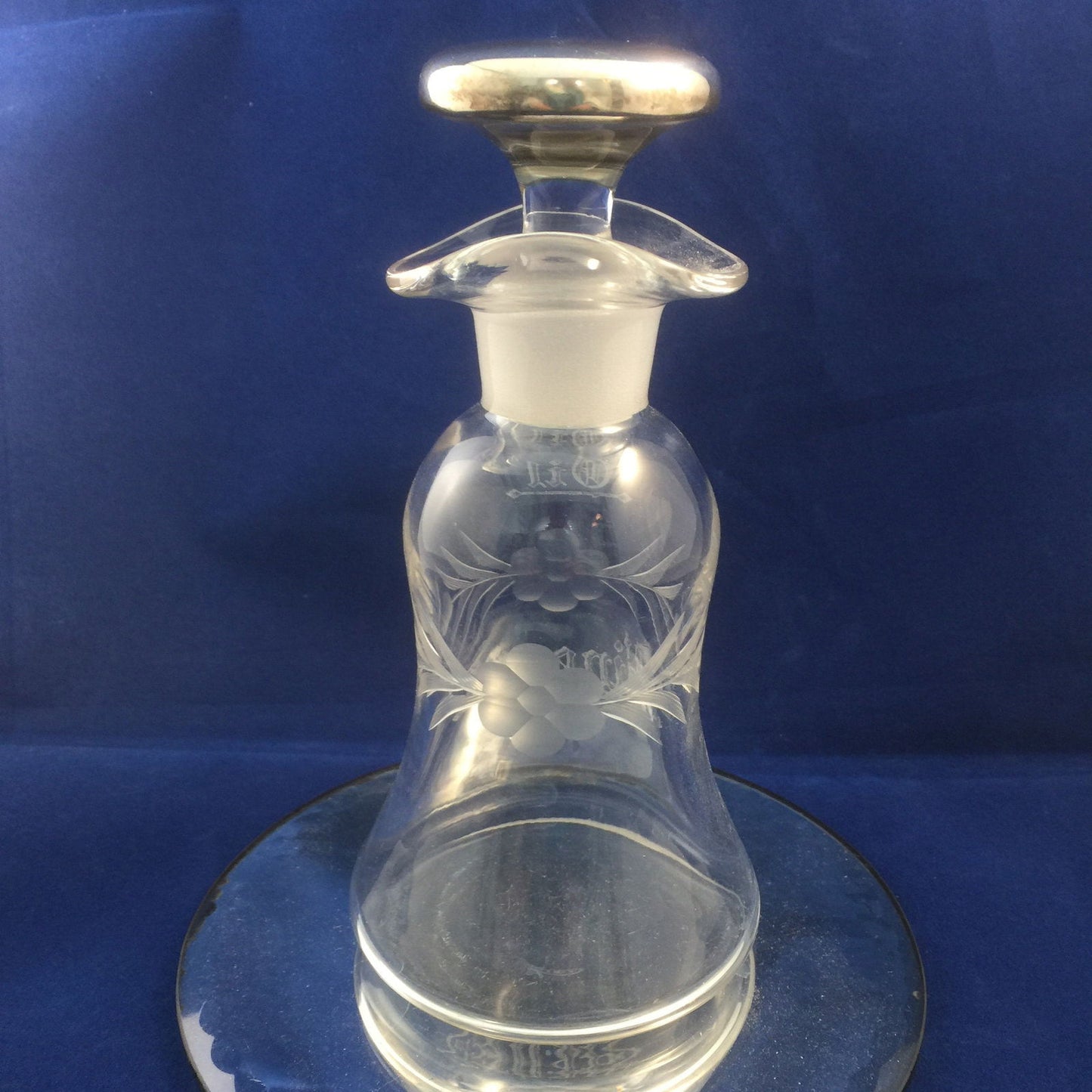 Antique Etched Glass Oil and Vinegar Cruet - Duckwells